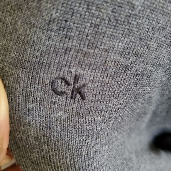 Calvin Klein Sweater Men’s XXL Gray Supima Cotton Crew Neck Pullover Logo - Picture 5 of 9